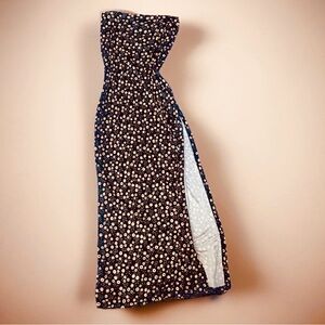 VERSACE Floral DRESS Skirt High Thigh Slit VINTAGE S VERSUS BY GIANNI